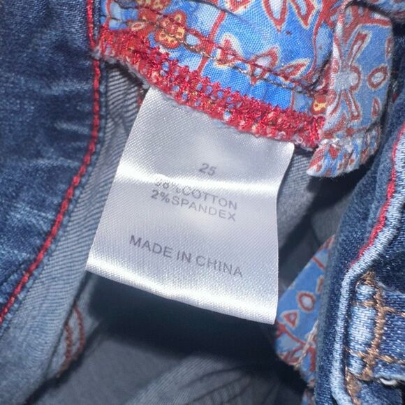 Johnny Was distressed ankle skinny size 25 luxe jeans - Picture 3 of 4